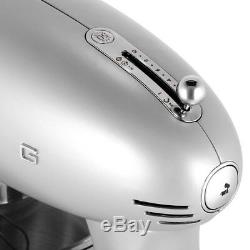 BRAND NEW SMEG 600 WATT 5-QUART BOWL 1950s STYLE RETRO PRO STAND MIXER SILVER