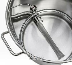 BREWSIE Stainless Steel Home Brew Kettle with Thermometer, Ball Valve, Mash Tun