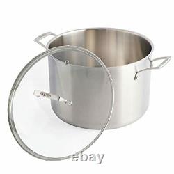 Babish Tri-Ply Stainless Steel Stock Pot withLid 12-Quart