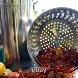 Bayou Classic 44 Quart 20 Gauge Stainless Steel Stockpot Lid Basket 1144