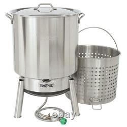 Bayou Classic 60 Quart Stainless Boil Steamer Cooker and Basket Kit (Open Box)