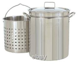 Bayou Classic 62 Quart Stainless Steel Stockpot with Lid & Basket