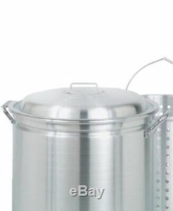 Bayou Classic 82 Quart Stainless Steel Stockpot Soup Pot with Lid and Basket