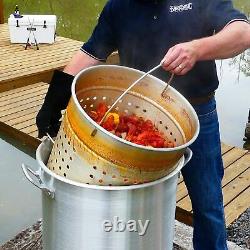 Bayou Classic Boiler 80 Quart Handcrafted Aluminum Stockpot Lid Basket 8000