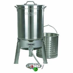 Bayou Classic KDS-144 Stainless Steel 44 Quart Seafood & Crawfish Cooker Kit