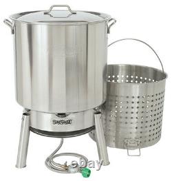 Bayou Classic KDS-182 Crawfish Boiling Cooker Kit 82 Quart Stainless Steel