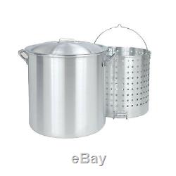 Bayou Classic Large 100 Quart Stainless Steel Stockpot/Boiler & Handy Basket