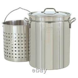 Bayou Classic Large 36 Quart Stainless Steel Stockpot/Steamer & Handy Basket