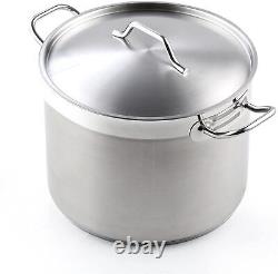 Best Thick Bottom Stock Cooking Pot 20 Quart Standard Casserole Stainless Steel