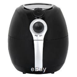 Black 1500W Electric Air Fryer 3.7 Quart With Timer Temperature Control Free Oil