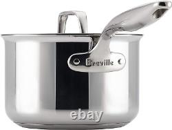 Breville Thermal Pro Stainless Steel Sauce Pan/Saucepan with Lid, 2 Quart, Silve