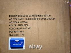 Bud Light / NFL 54 Quart Stainless Steel Hard Cooler Metal Latch Tailgating