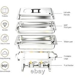 Buffet Chafing Dishes Set, 4 Pack 9 Quart Stainless Steel Chafer Warmers