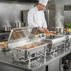 Buffet Chafing Dishes Set, 4 Pack 9 Quart Stainless Steel Chafer Warmers