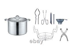 CONCORD 20 Quart Stainless Steel Canning Pot Set. Includes Canning Rack Tongs