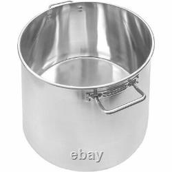 CONCORD S4242 Polished Stainless Steel Stock Pot Brewing Kettle Large, 60 Quart