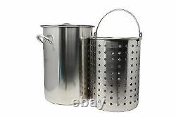 CONCORD Stainless Steel Stock Pot with Basket. Heavy Kettle. Cookware for Boiling