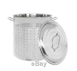 CONCORD Stainless Steel Stock Pot with Steamer Basket Boiling Steaming Cookware