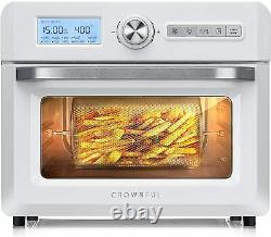 CROWNFUL 19 Quart Air Fryer Toaster Oven, 10-in-1 Countertop Oven White
