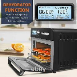 CROWNFUL 19 Quart Air Fryer Toaster Oven, Convection Roaster & Dehydrator, Black