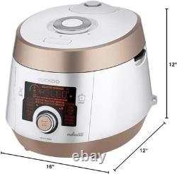 CUCKOO 8 In 1 Multi Pressure 5 Quart Stainless Steel Gold and White Cooker