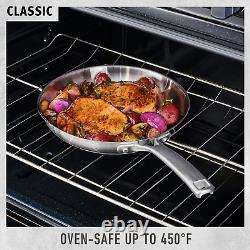 Calphalon Classic 3.5 Quart Saucepan with Lid, Stainless Steel, Dishwasher Safe