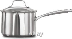 Calphalon Classic 3.5 Quart Saucepan with Lid, Stainless Steel, Dishwasher Safe