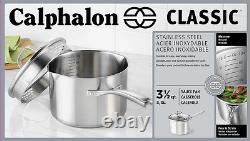 Calphalon Classic Stainless Steel Cookware Sauce Pan Pot Covered Lid 3.5 Quart