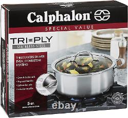 Calphalon Tri-Ply Stainless Steel Cookware, Dutch Oven, 5-Quart