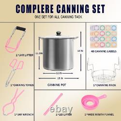 Canning Pot Water Bath Canner With Rack And Lid 21.5 Quart Stainless Steel Stock