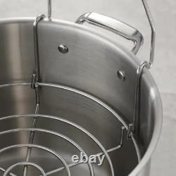 Canning Stock Pot Rack Stainless Steel Induction Safe Lidded Cookware 22 Quart