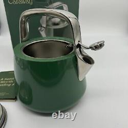 Caraway 2 Quart Whistling Tea Kettle Durable Stainless Steel Tea Pot Sage