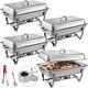 Chafer Chafing Dish 4 Packs 8 Quart Stainless Steel Rectangular + 12 Gas Cans