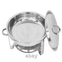 Chafing Dish 5 Quart Stainless Steel 5 Pack Round Tray Buffet Catering Warming