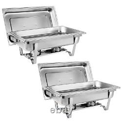 Chafing Dish 8 Quart Stainless Steel Rectangular Chafer Full Size Buffet 4 Packs