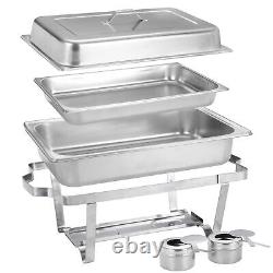 Chafing Dish 8 Quart Stainless Steel Rectangular Chafer Full Size Buffet 4 Packs