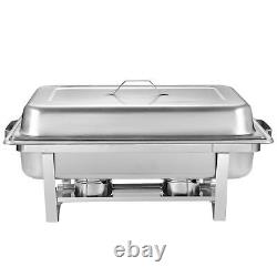 Chafing Dish 8 Quart Stainless Steel Rectangular Chafer Full Size Buffet 4 Packs