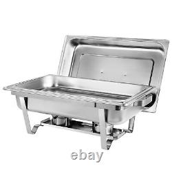 Chafing Dish 8 Quart Stainless Steel Rectangular Chafer Full Size Buffet 4 Packs