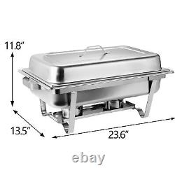 Chafing Dish 8 Quart Stainless Steel Rectangular Chafer Full Size Buffet 4 Packs