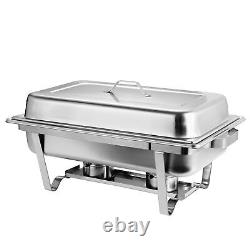 Chafing Dish 8 Quart Stainless Steel Rectangular Chafer Full Size Buffet 4 Packs