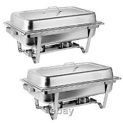 Chafing Dish 8 Quart Stainless Steel Rectangular Chafer Full Size Buffet 4 Packs