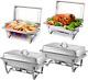 Chafing Dish Buffet Set 4 Packs 9.5quart Stainless Steel Foldable Rectangular Us