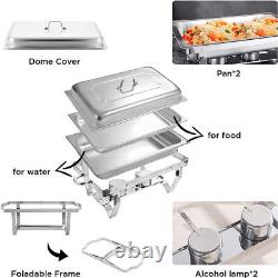 Chafing Dish Set 4 PCS Stainless Steel Buffet Chafer Kit Stainless Steel 8 Quart