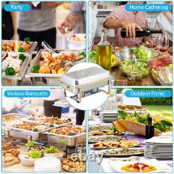 Chafing Dish (Set of 8) 8 Quart Stainless Steel Full Size Tray Food Warmers