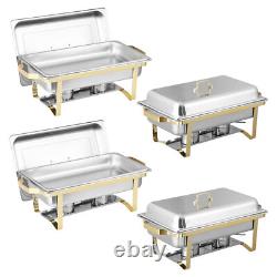 Chafing Dish (Set of 8) 8 Quart Stainless Steel Full Size Tray Food Warmers