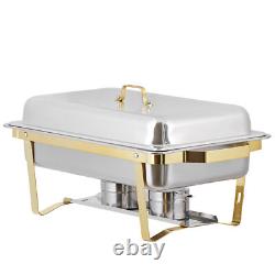 Chafing Dish (Set of 8) 8 Quart Stainless Steel Full Size Tray Food Warmers