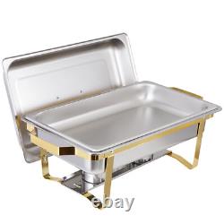 Chafing Dish (Set of 8) 8 Quart Stainless Steel Full Size Tray Food Warmers