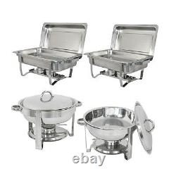 Chafing Dish Stainless Steel Tray Buffet Catering Chafers 2 Pack 8 Quart&5 Quart
