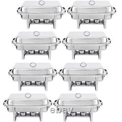 Chafing Dish Tray Buffet Catering Chafers 8 Pack 8 Quart&5 Quart Stainless Steel