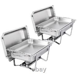 Chafing Dish Tray Buffet Catering Chafers 8 Pack 8 Quart&5 Quart Stainless Steel